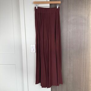 Free People FP Beach Burgundy High Rise Ultra Flare Wide Leg Pull On Pants XS